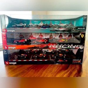 🏎️Burago F1 Formula 1 1:43 DieCastSet of 6 Cars Ferrari Mercedes and Redbull 🏁
